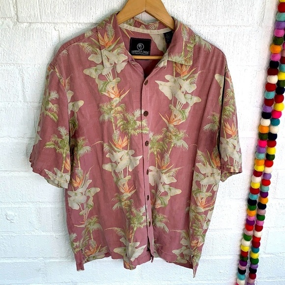 Jamaica Jaxx Other - Jamacia Jaxx Silk Hawaiian Button Up Shirt sz L